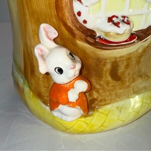 Treehouse Cookie Jar with Turtle and Rabbit
